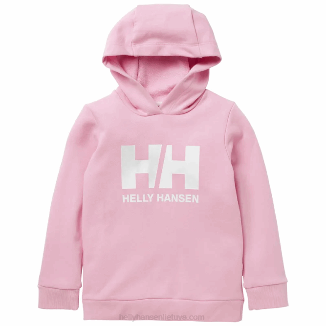 N6822369 felpa con cappuccio con logo hh per bambini Helly-Hansen erica/verde tagliente