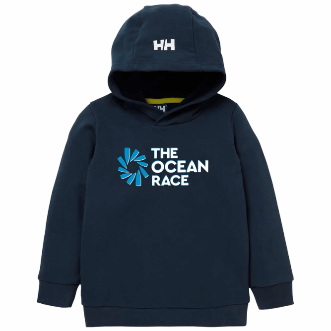 N6822377 felpa con cappuccio da regata oceanica per bambini e ragazzi Helly-Hansen melange grigio