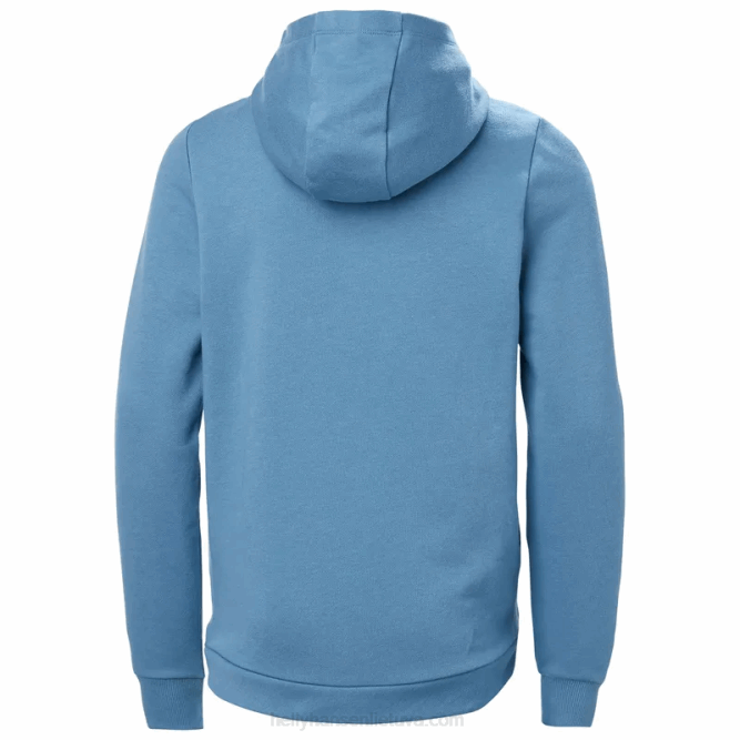 N6822500 felpa con cappuccio hh logo junior 2.0 Helly-Hansen verde intenso/azzurrite