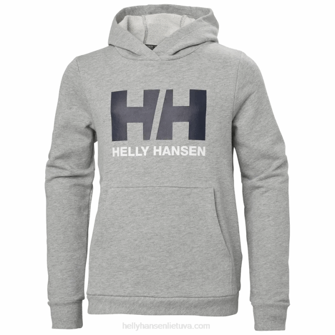 N6822501 felpa con cappuccio hh logo junior 2.0 Helly-Hansen azzurrite/nebbia blu