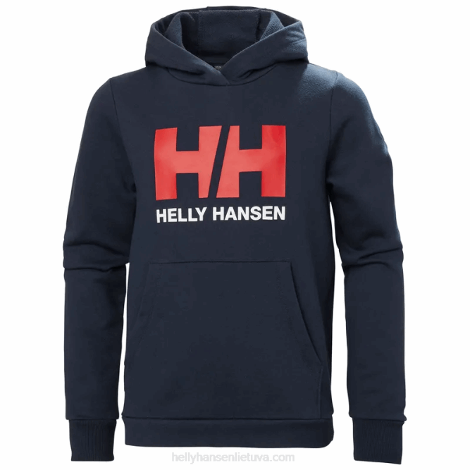 N6822502 felpa con cappuccio hh logo junior 2.0 Helly-Hansen nebbia blu/grigio melange