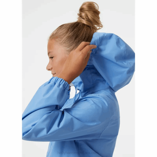 N6822553 giacca antipioggia celeste da bambino Helly-Hansen terracotta/fiordo profondo