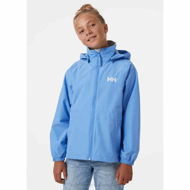 N6822553 giacca antipioggia celeste da bambino Helly-Hansen terracotta/fiordo profondo