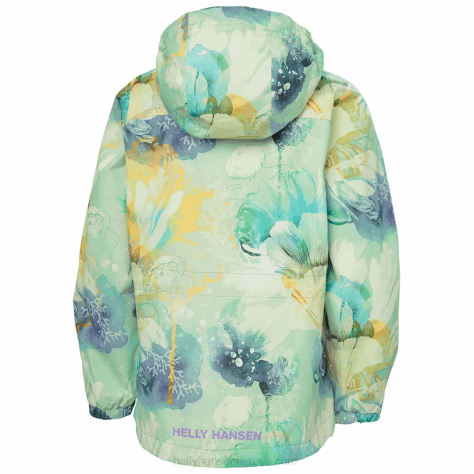 N6822556 giacca antipioggia celeste da bambino Helly-Hansen erica aop/pesca eco