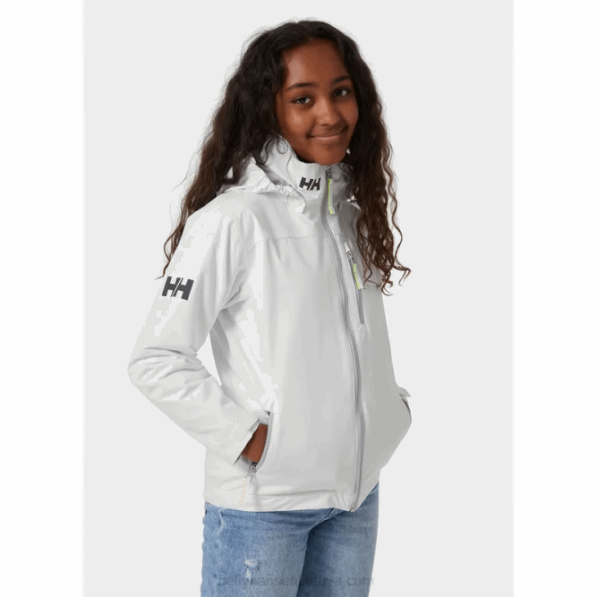 N6822576 giacca da vela midlayer per equipaggio junior Helly-Hansen eco pesca/azzurrite/grigio melang