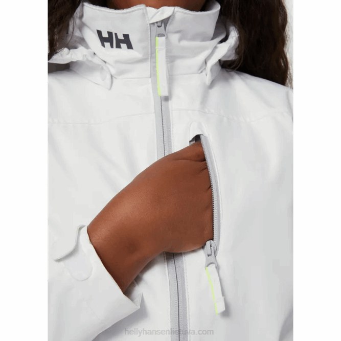 N6822576 giacca da vela midlayer per equipaggio junior Helly-Hansen eco pesca/azzurrite/grigio melang