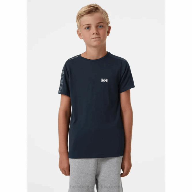 N6822514 t-shirt tecnica attiva per ragazzi Helly-Hansen lilatech/ebano