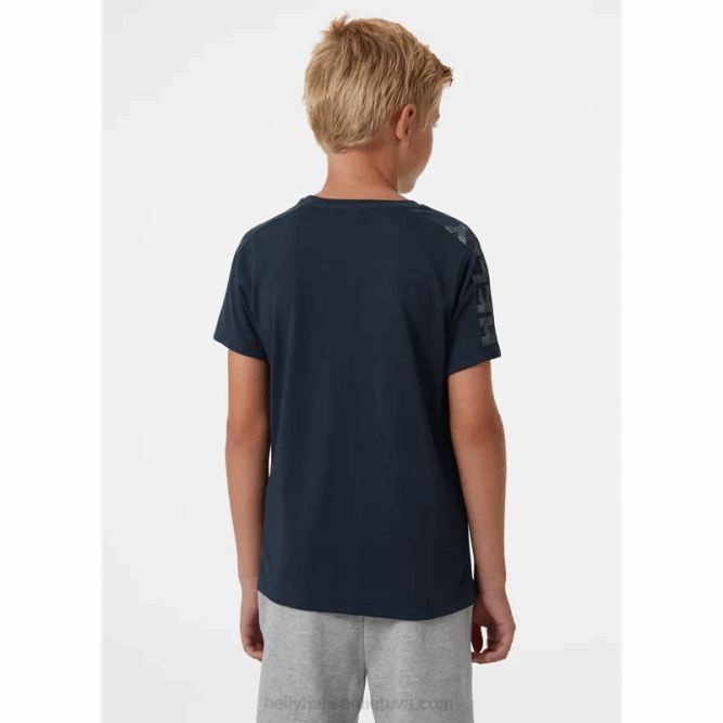 N6822514 t-shirt tecnica attiva per ragazzi Helly-Hansen lilatech/ebano