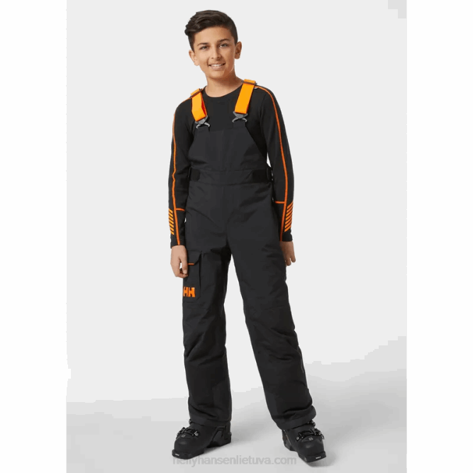 N6822458 pantaloni da sci da vertice per ragazzi Helly-Hansen gra frantumato / spr più scuro