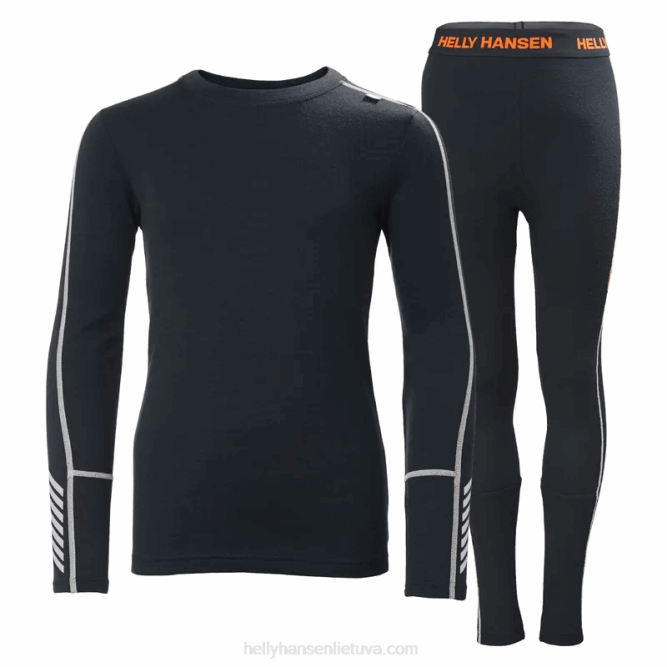 N6822486 Completo intimo junior lifa merino peso medio Helly-Hansen roccia caduta/grigio melang/nero