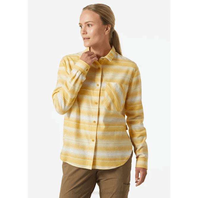 N6822024 camicia da donna a maniche lunghe in flanella organica lokka Helly-Hansen striscia marina