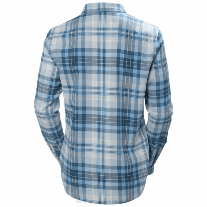 N6822026 camicia da donna a maniche lunghe in flanella organica lokka Helly-Hansen plaid alla menta