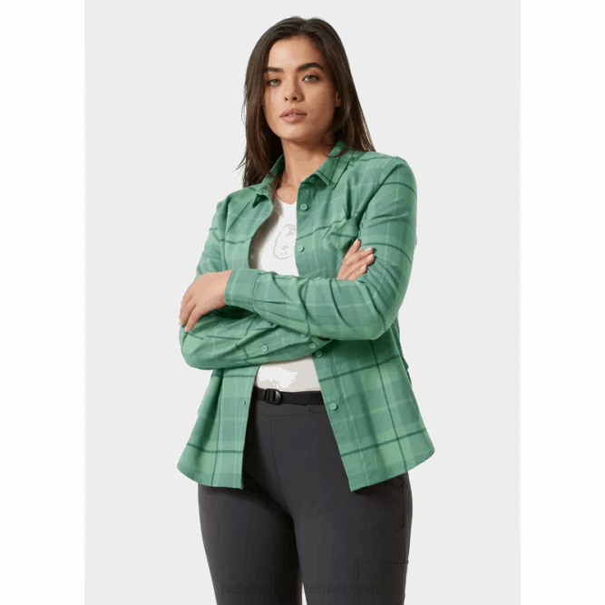 N6822028 camicia da donna a maniche lunghe in flanella organica lokka Helly-Hansen grigio tenue