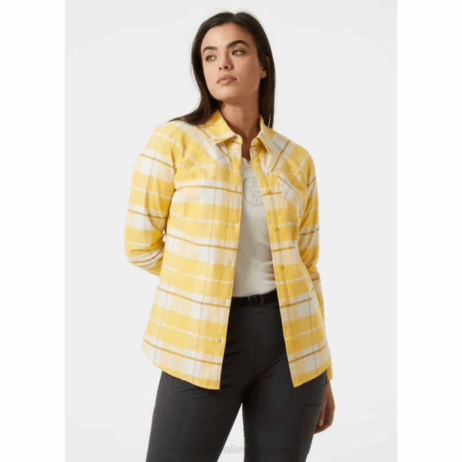 N6822035 camicia a maniche lunghe da donna a quadri classici Helly-Hansen bianco