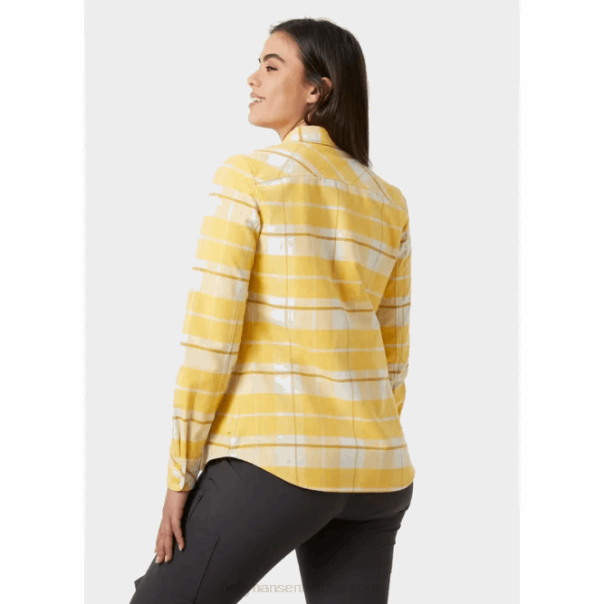 N6822035 camicia a maniche lunghe da donna a quadri classici Helly-Hansen bianco