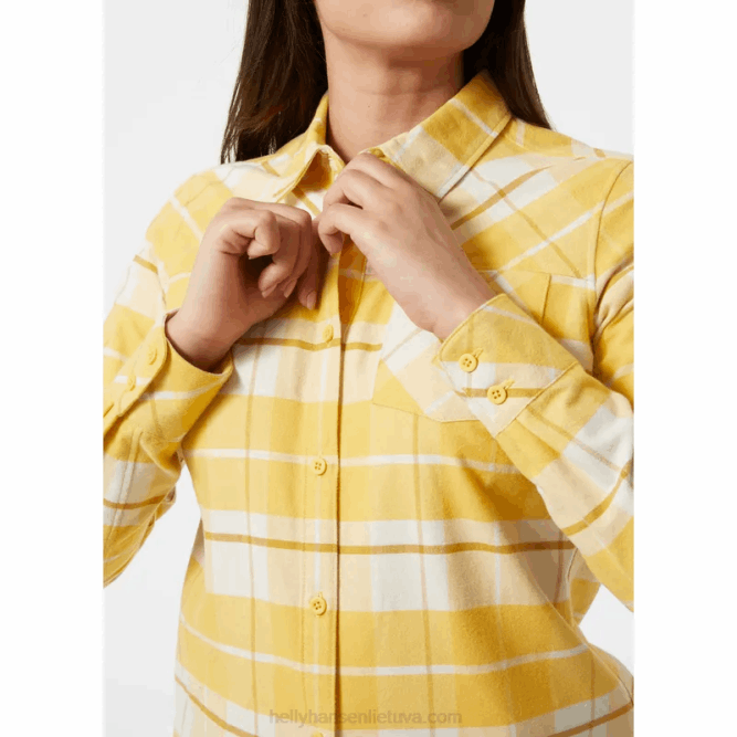 N6822035 camicia a maniche lunghe da donna a quadri classici Helly-Hansen bianco