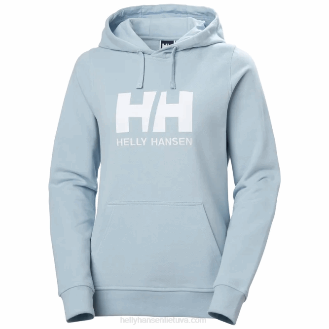 N6821892 felpa con cappuccio da donna con logo hh Helly-Hansen blu acceso