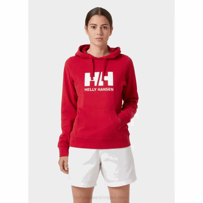 N6821894 felpa con cappuccio da donna con logo hh Helly-Hansen bianco