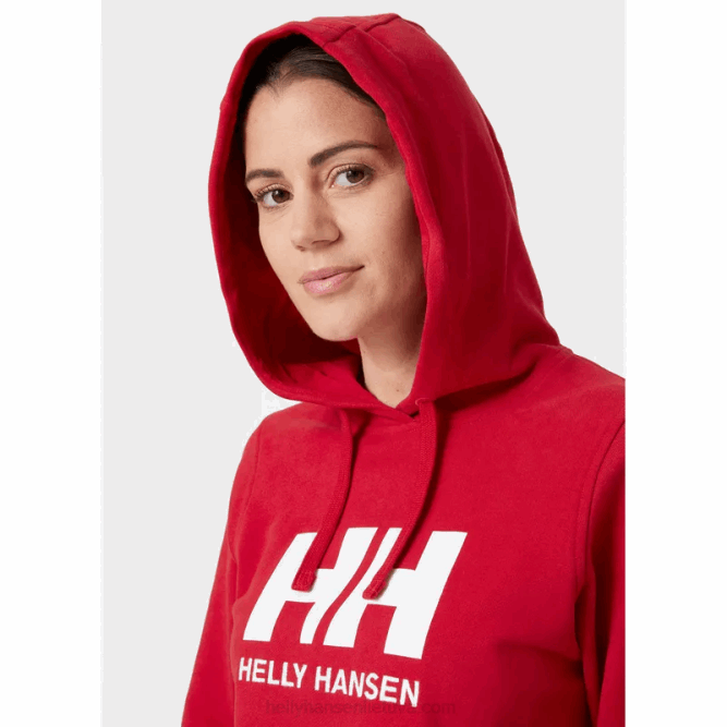 N6821894 felpa con cappuccio da donna con logo hh Helly-Hansen bianco
