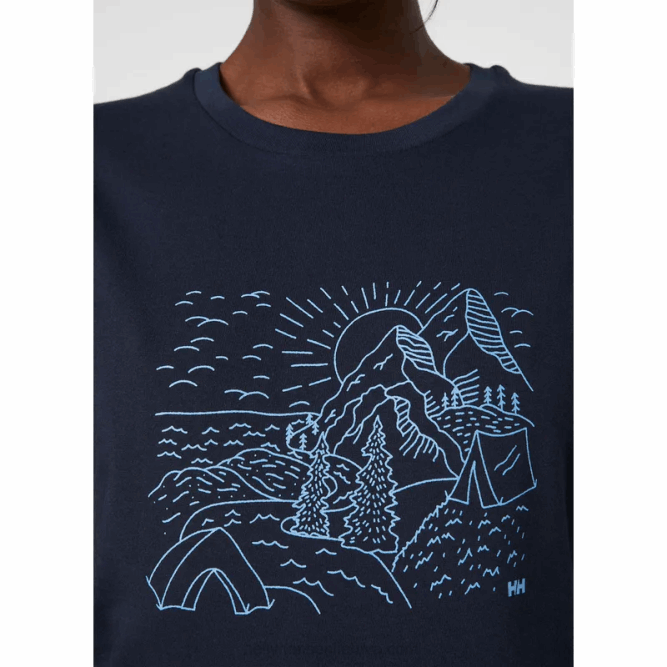 N6821941 t-shirt da donna in cotone biologico f2f Helly-Hansen melange grigio