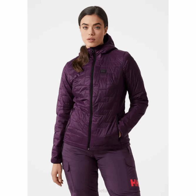 N6821481 giacca isolante con cappuccio Lifaloft da donna Helly-Hansen ossido di ferro