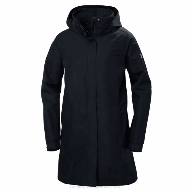 N6821544 giacca antipioggia lunga da donna aden Helly-Hansen nero