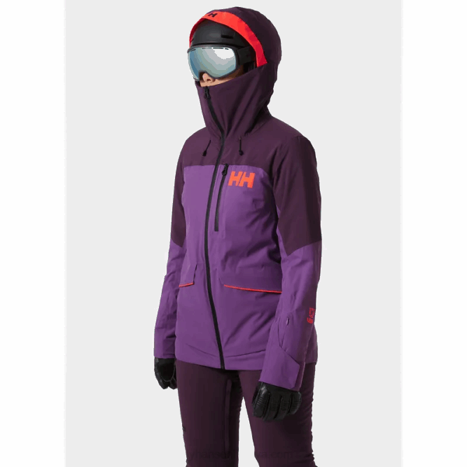 N6822654 giacca da sci isolante powchaser lifaloft da donna Helly-Hansen nebbia primaverile/blu più scura