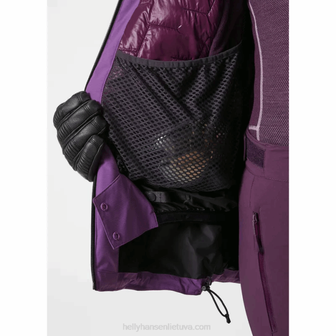 N6822654 giacca da sci isolante powchaser lifaloft da donna Helly-Hansen nebbia primaverile/blu più scura