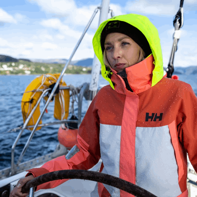 N6821333 giacca da vela costiera newport da donna Helly-Hansen allarme rosso