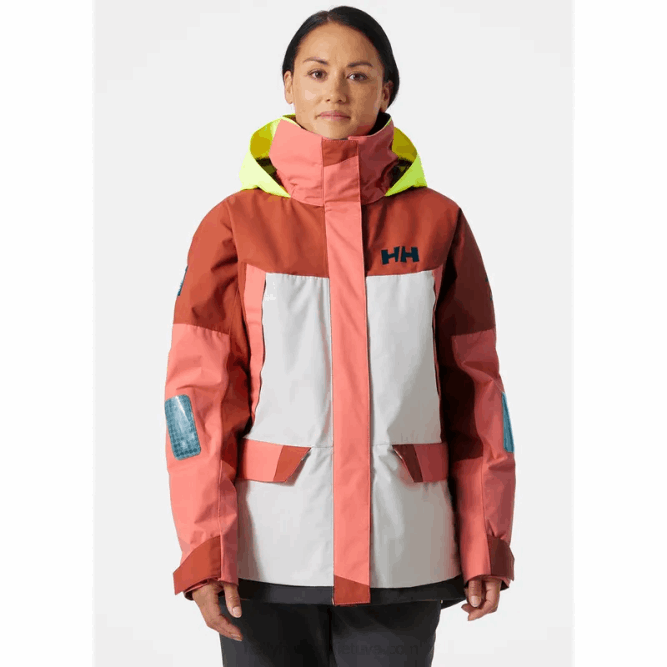 N6821333 giacca da vela costiera newport da donna Helly-Hansen allarme rosso