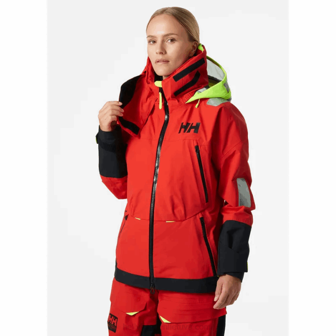 N6821335 giacca da vela da donna aegir race 2.0 Helly-Hansen allarme rosso