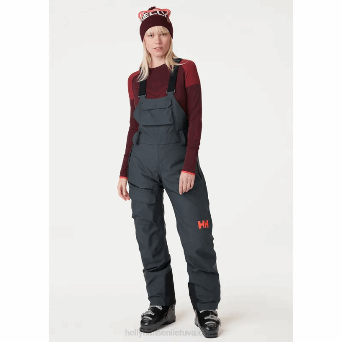 N6821855 pantaloni da sci con bretelle powderqueen da donna Helly-Hansen nebbia blu