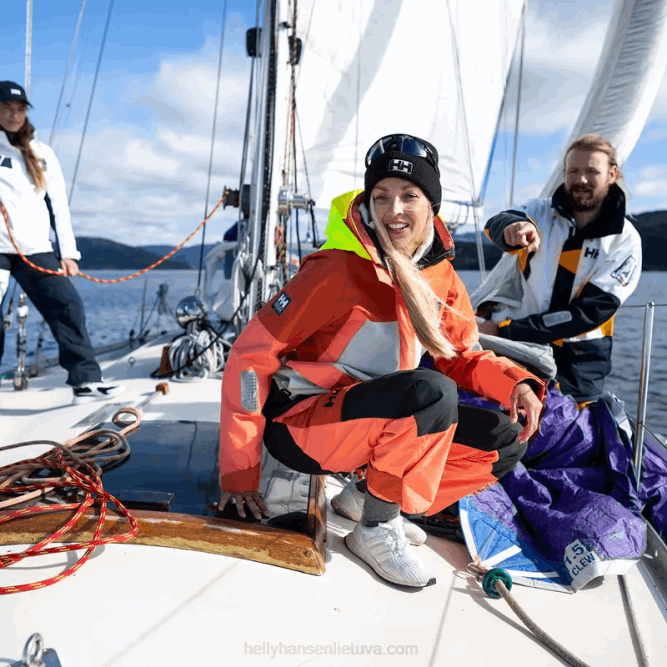 N6822729 salopette da vela costiera newport da donna Helly-Hansen terracotta/ebano/navy