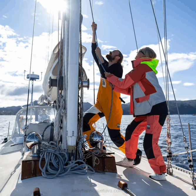 N6822729 salopette da vela costiera newport da donna Helly-Hansen terracotta/ebano/navy