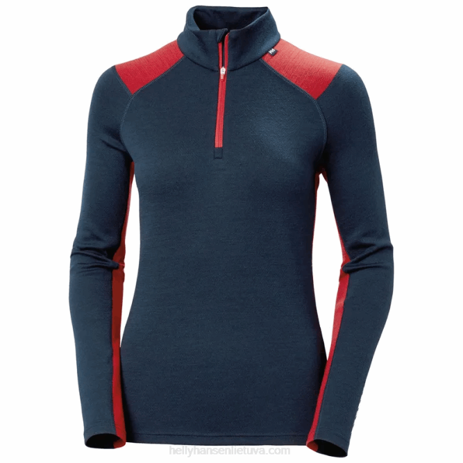 N6822056 Intimo donna Lifa Merino di peso medio con mezza zip Helly-Hansen nero