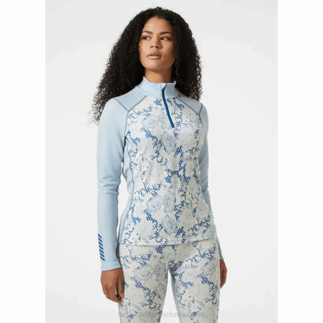 N6822063 strato base con mezza zip grafica 2 in 1 lifa merino da donna Helly-Hansen nero