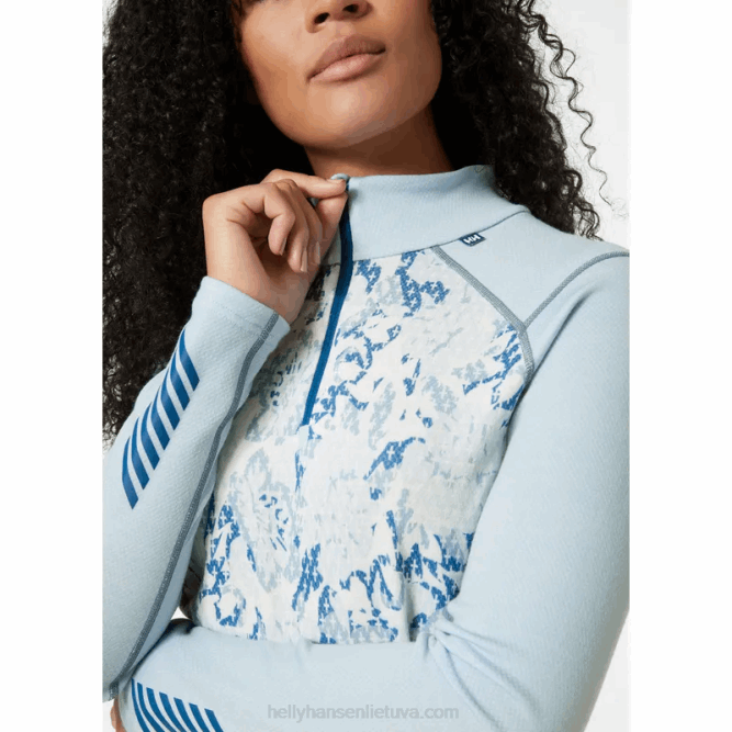 N6822063 strato base con mezza zip grafica 2 in 1 lifa merino da donna Helly-Hansen nero