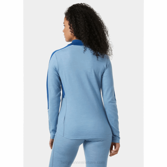 N6822066 intimo leggero da donna con mezza zip lifa merino Helly-Hansen marina deco f