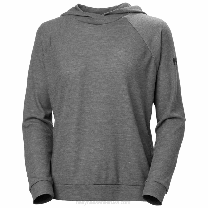 N6821709 felpa con cappuccio ad asciugatura rapida costiera da donna Helly-Hansen ebano