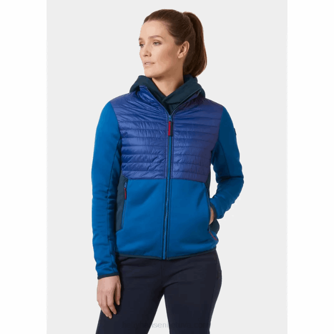 N6821683 giacca ibrida in pile rosso bianco e blu da donna Helly-Hansen nero