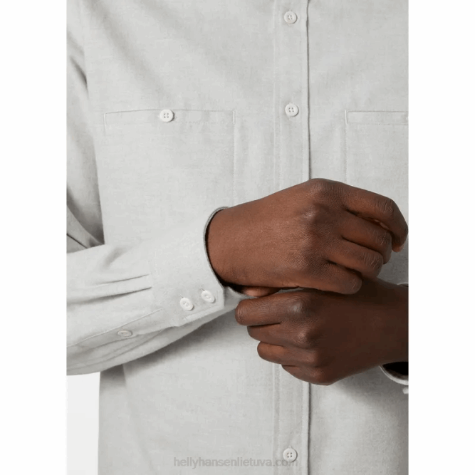 N6821013 camicia da uomo in flanella di cotone biologico Helly-Hansen cumino melano