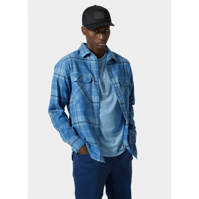 N6821022 camicia da uomo in flanella organica lokka Helly-Hansen primavera più buia