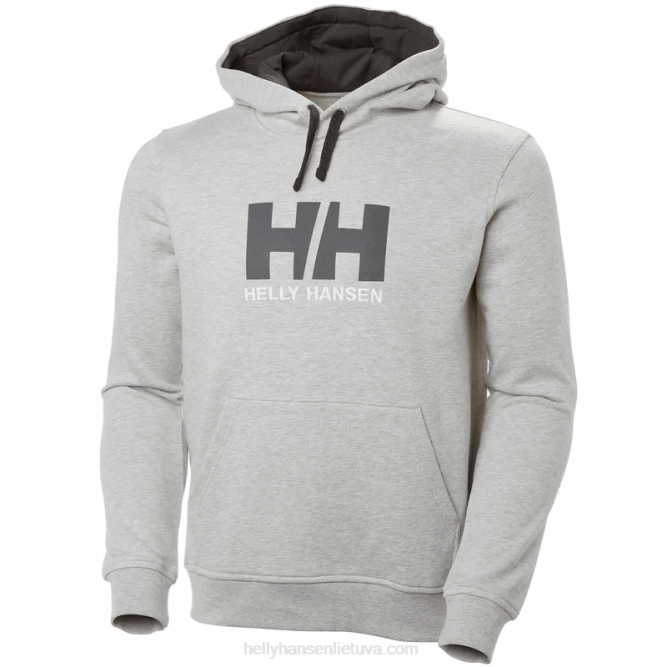 N682774 felpa con cappuccio da uomo con logo hh Helly-Hansen ebano melano