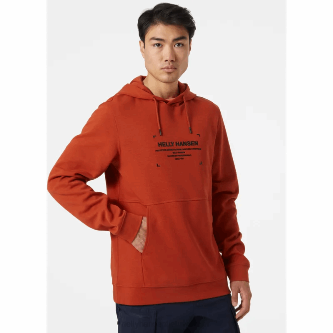 N682789 felpa con cappuccio da uomo Move Helly-Hansen papavero arancione