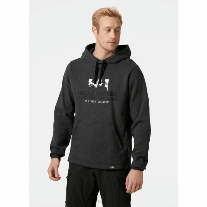 N682802 felpa con cappuccio da uomo in cotone biologico oceano artico Helly-Hansen Marina Militare