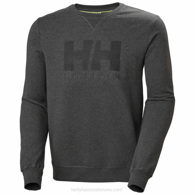 N682803 felpa girocollo da uomo con logo hh Helly-Hansen ebano melano