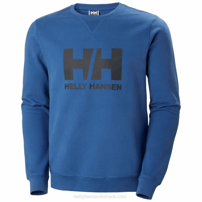 N682804 felpa girocollo da uomo con logo hh Helly-Hansen ebano melano