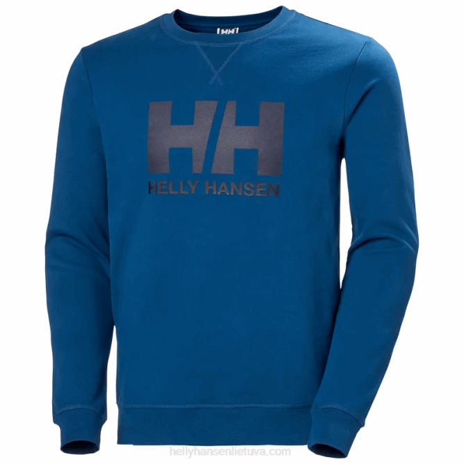 N682805 felpa girocollo da uomo con logo hh Helly-Hansen azzurrite