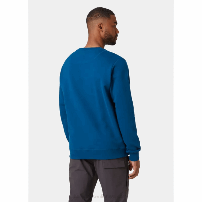 N682805 felpa girocollo da uomo con logo hh Helly-Hansen azzurrite