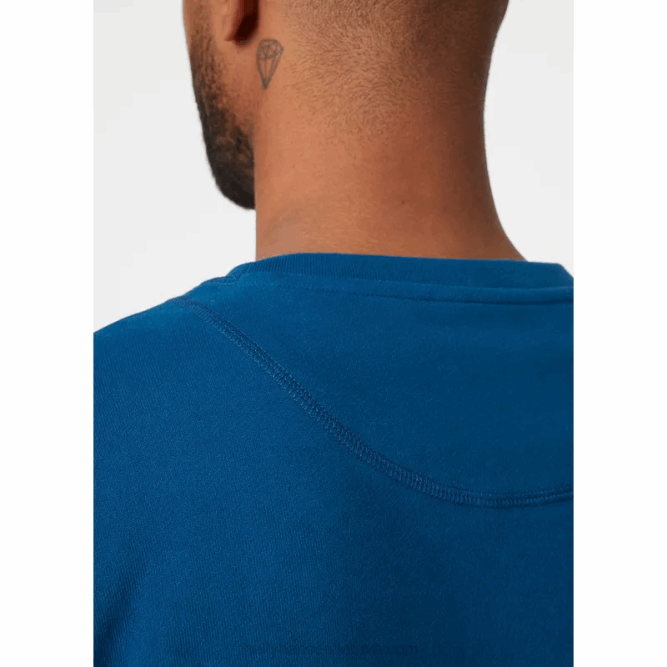 N682805 felpa girocollo da uomo con logo hh Helly-Hansen azzurrite